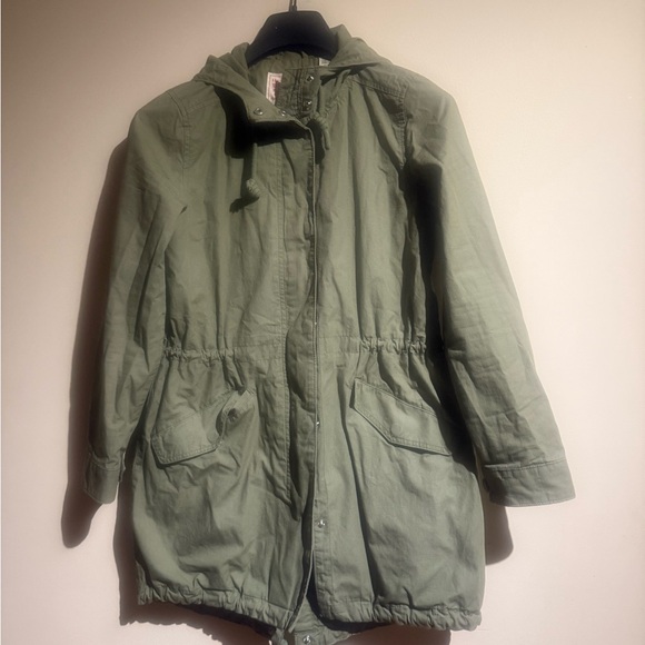 Levi's Jackets & Blazers - Levis Jacket Womens XS Green Cargo Utility Military Style Zip Snap Hood